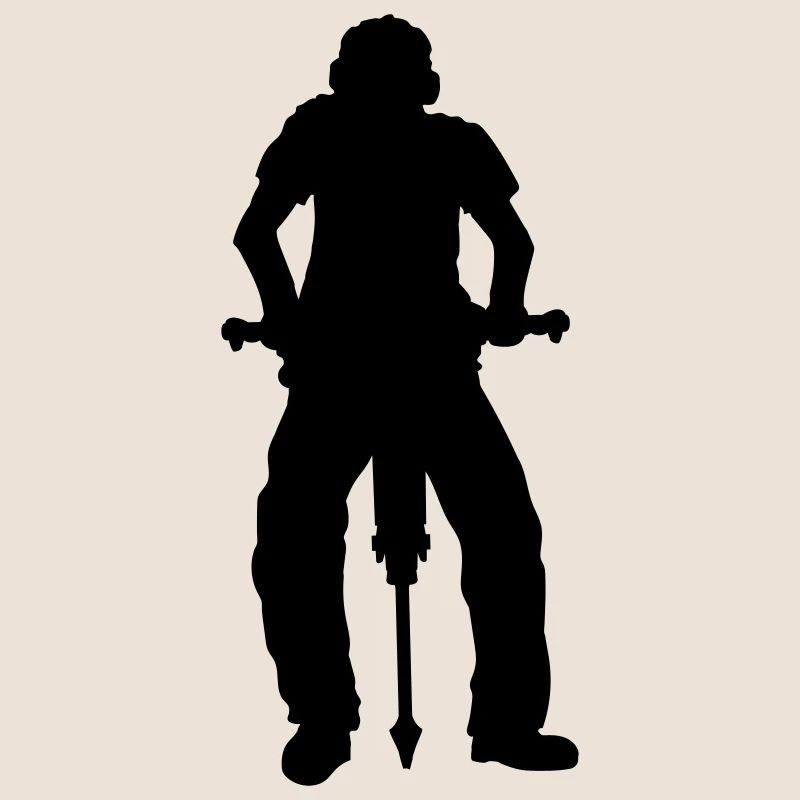 Construction worker Jackhammer Silhouette