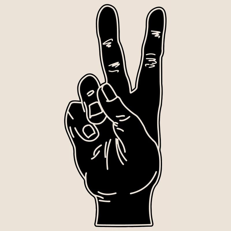 Black hand gesture peace