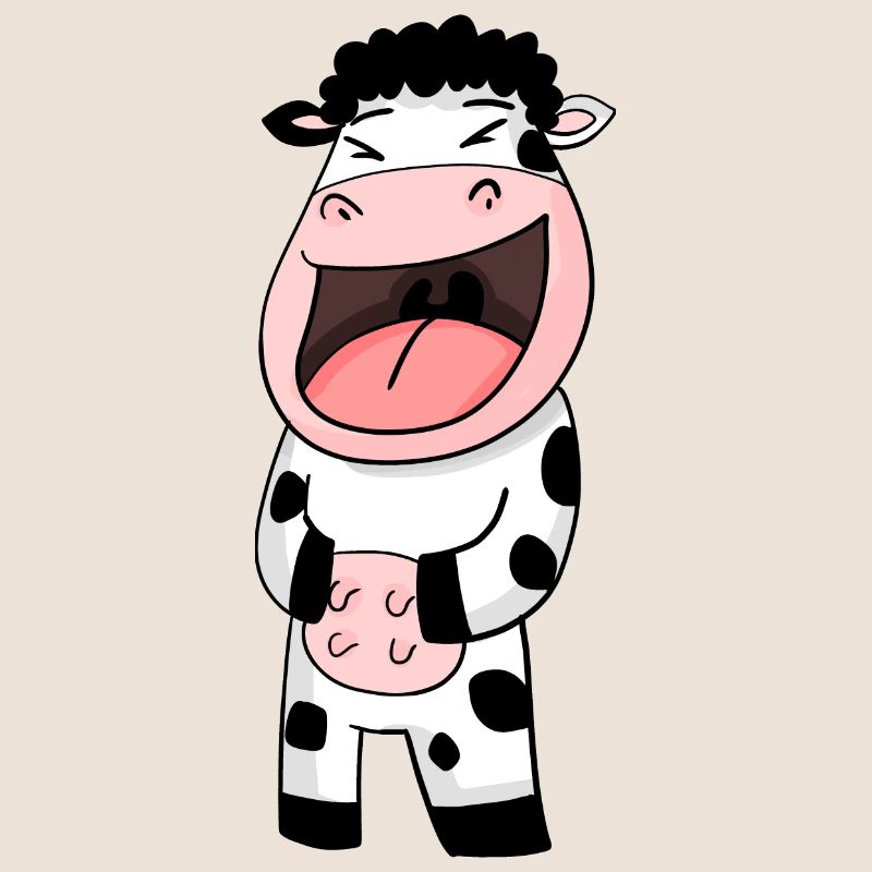 Cow laughs
