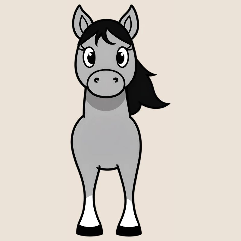 Gray bangs with black mane