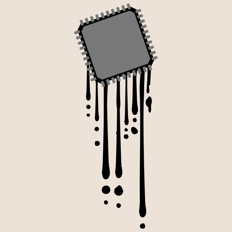 melt drops graffiti cpu computer nerd desig