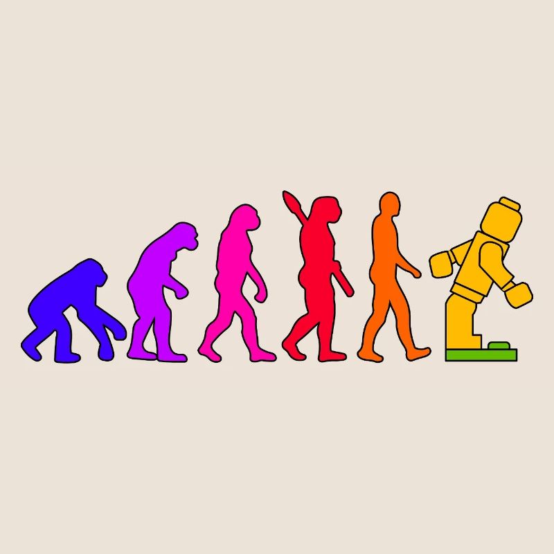 Klemmbaustein Evolution Menschheit Noppenbaustein