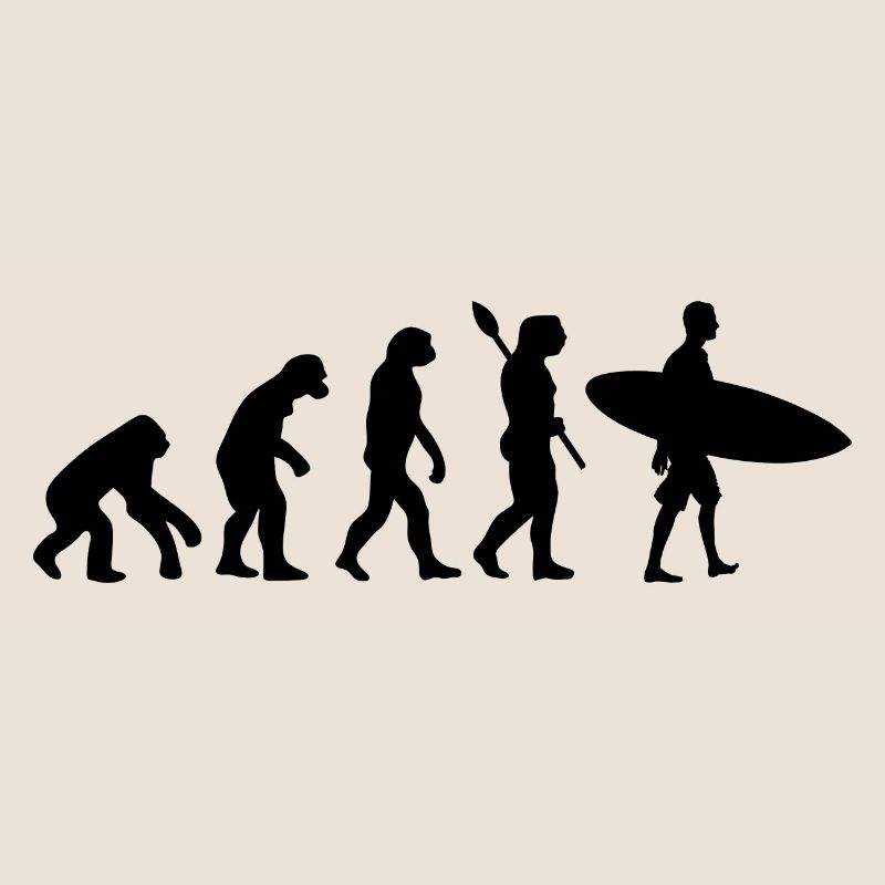 Surfer Funny Human Evolution