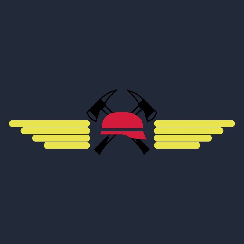 Fire helmet, ax and Wings