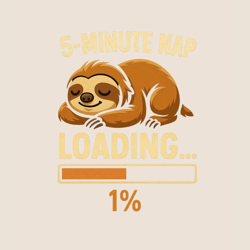 5-Minute Nap Loading… Sloth Progress-Bar Cute