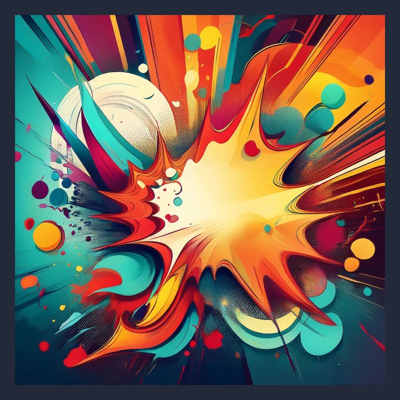 Abstract Colourful Splash with Explosive Design