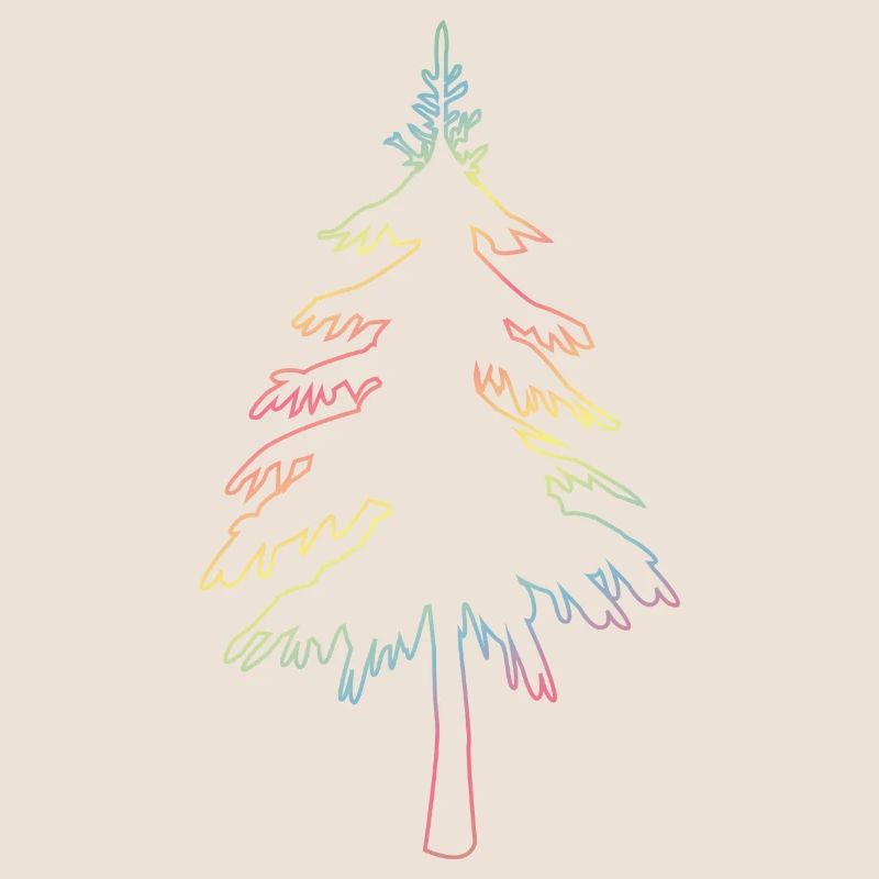 Christbaum, Tannenbaum oder Weihnachtsbaum Umriss