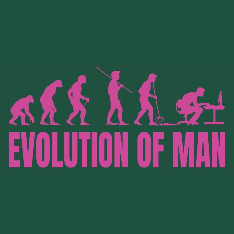 Evolution of Man Programmierer Informatik pink