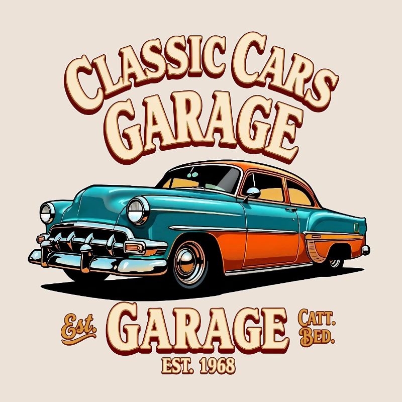 Impression de garage de voitures classiques