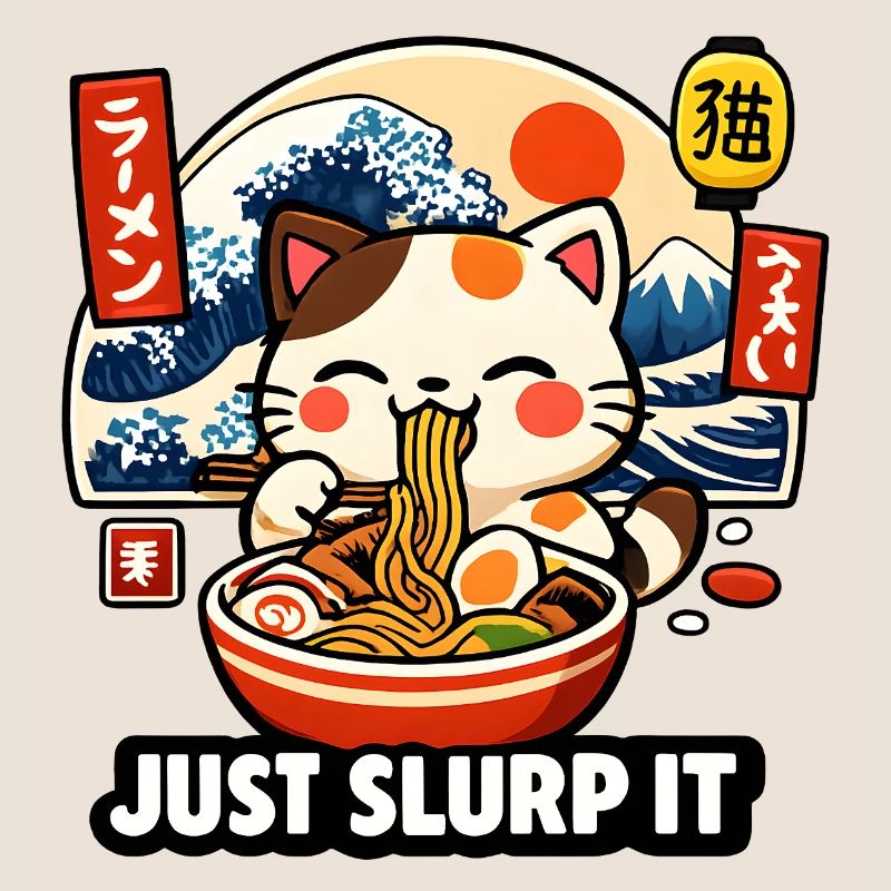 Chat ramen de Kawaii : Aspire-le simplement