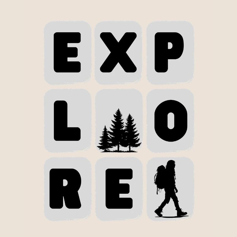 Conception de silhouette de randonnée aventureuse