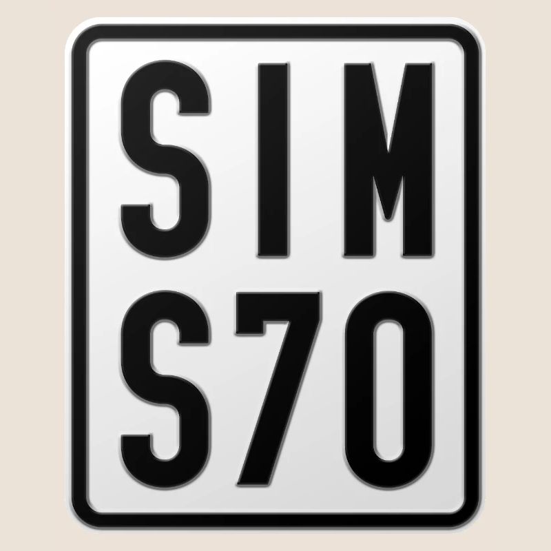 Plaque d’immatriculation du cyclomoteur Simson S70