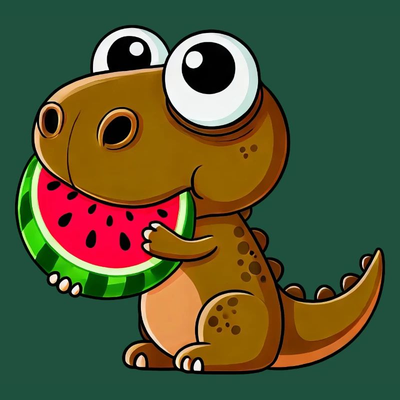 T-Rex avec Dessin animé d’été pastèque