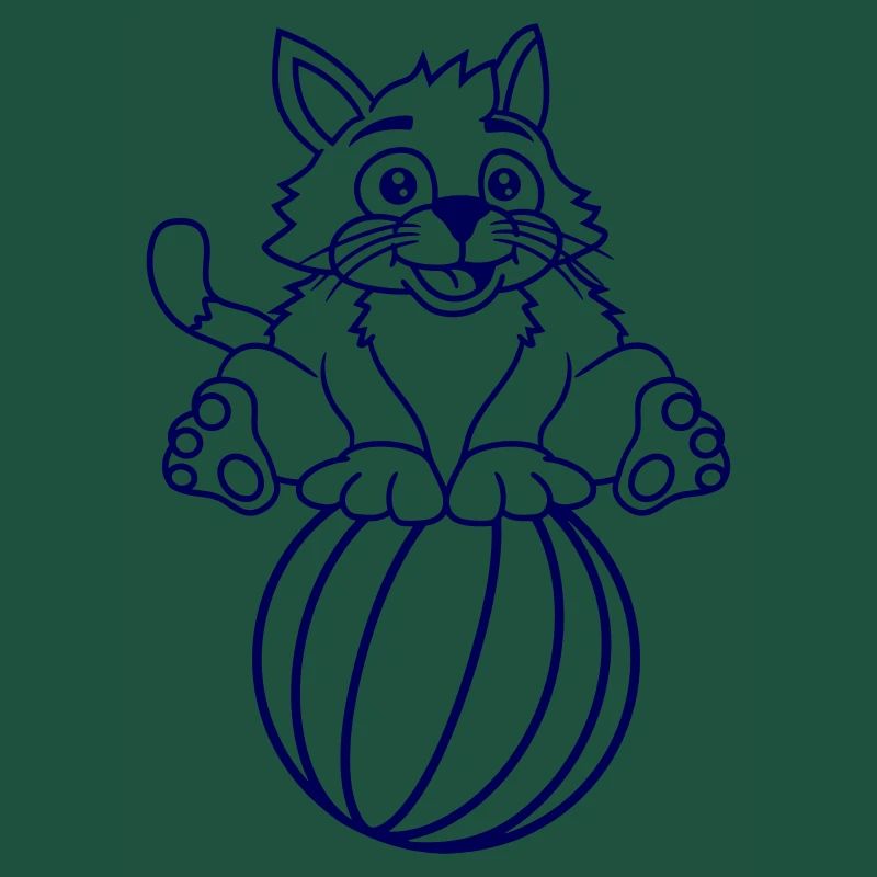 Circus Cat Balanced Beach Ball Game Fun Fun