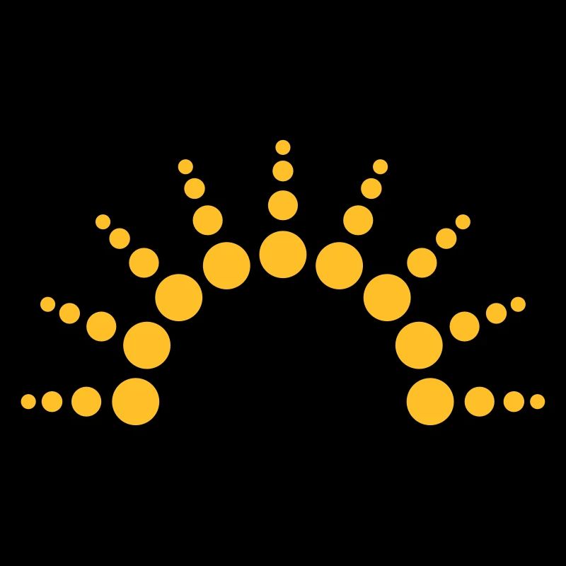 Half-circle circles points Sun logo