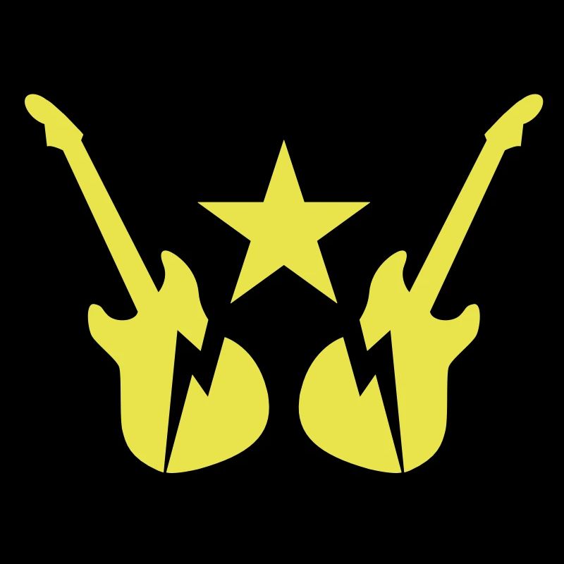 Elektro-Rock-Gitarren-Emblem mit einem Sternchen