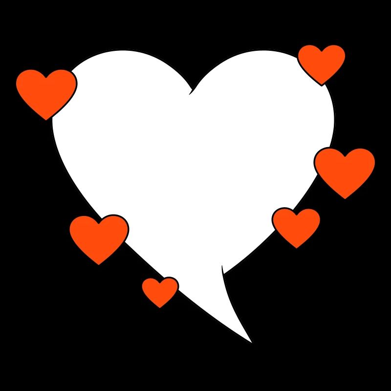 Speech bubble with hearts