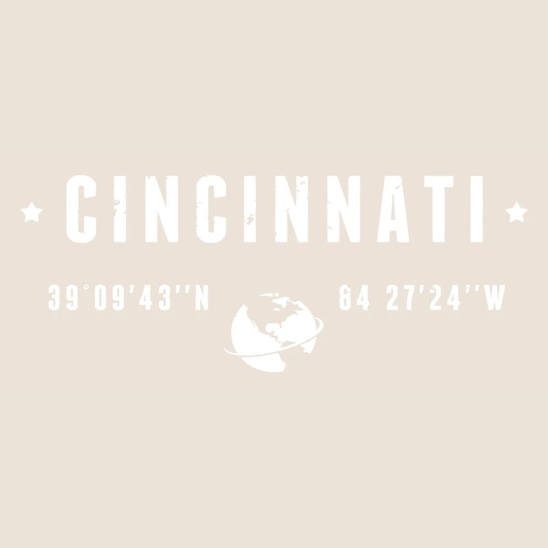 Cincinnati Ohio Coordinates Gps Globe White