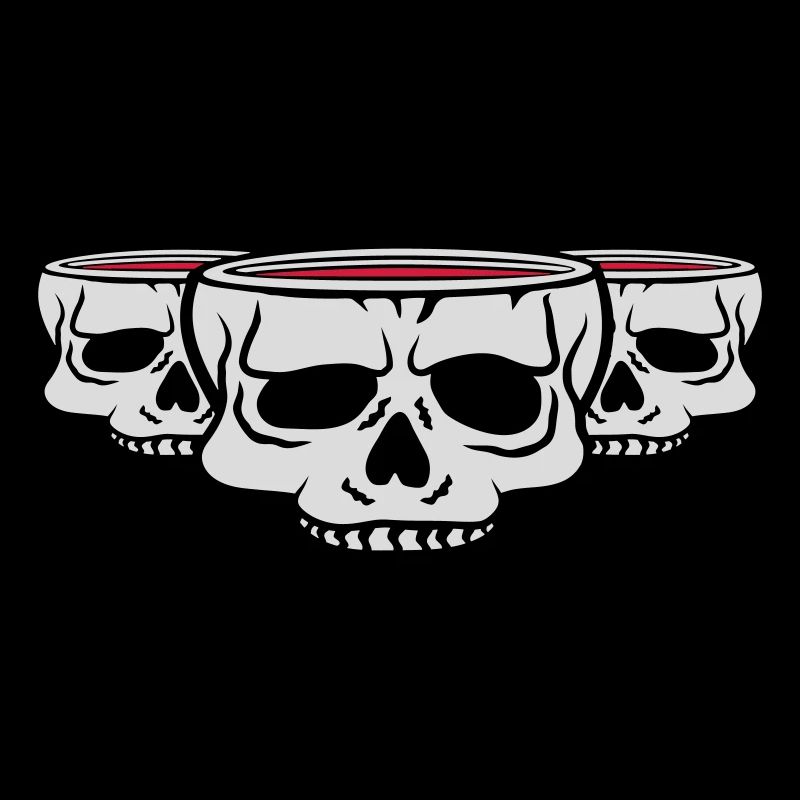 3 Freunde Becher Schädel