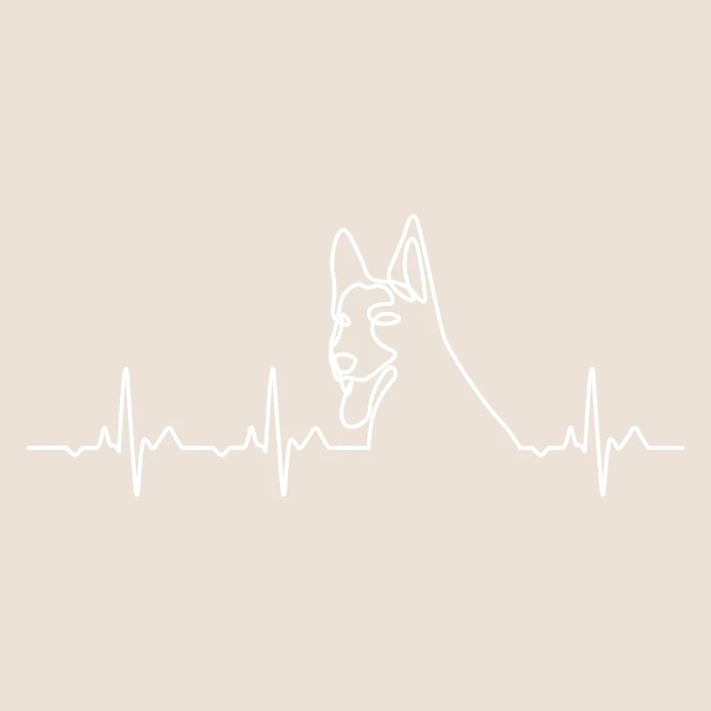 Minimalistischer Deutscher Schäferhund Heartbeat Geschenk