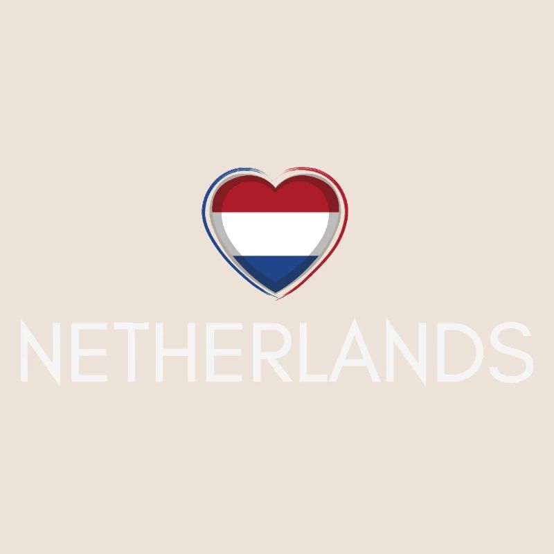 Cœur avec drapeau des Pays-Bas