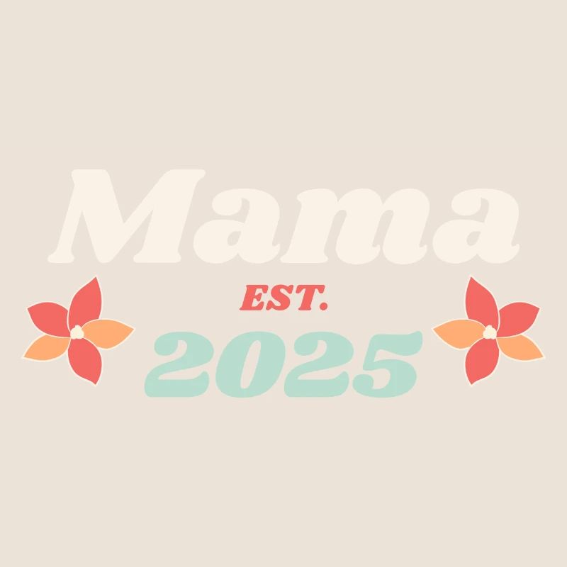 Mama Est 2025 Ich werde Mutter Retro Style