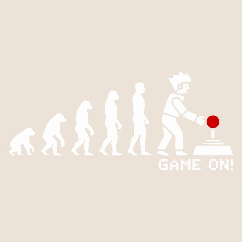 Game On Evolution: Gaming Button Gamer Nerd
