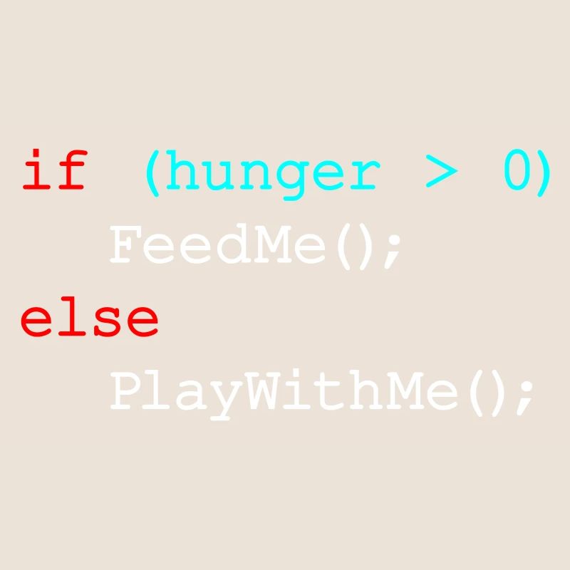 If hunger feed me else play with me - JavaScript
