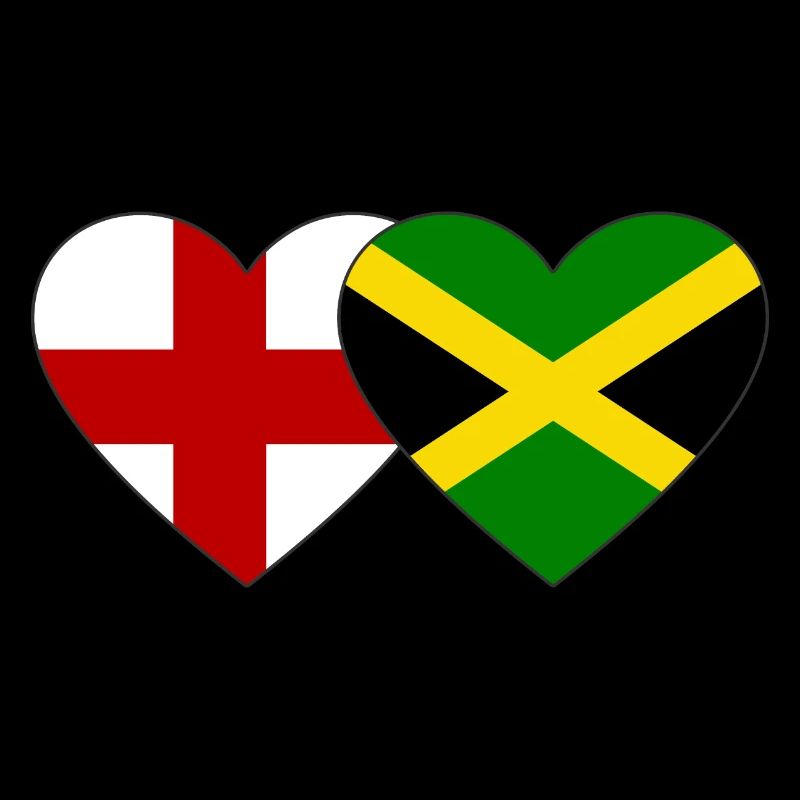 Angleterre Jamaïque Drapeau Coeur