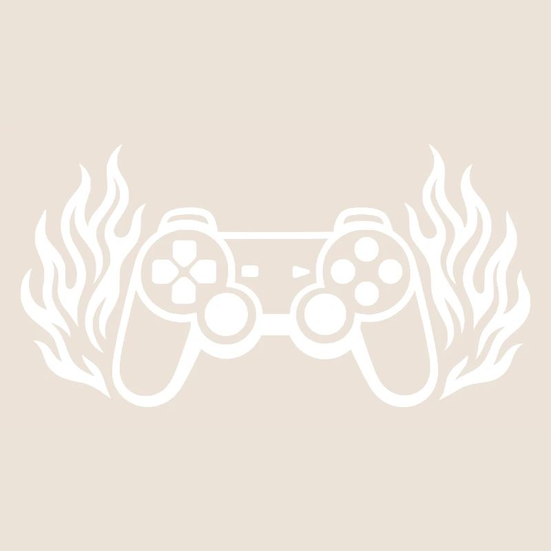 Flames controller, burning gamepad graphics