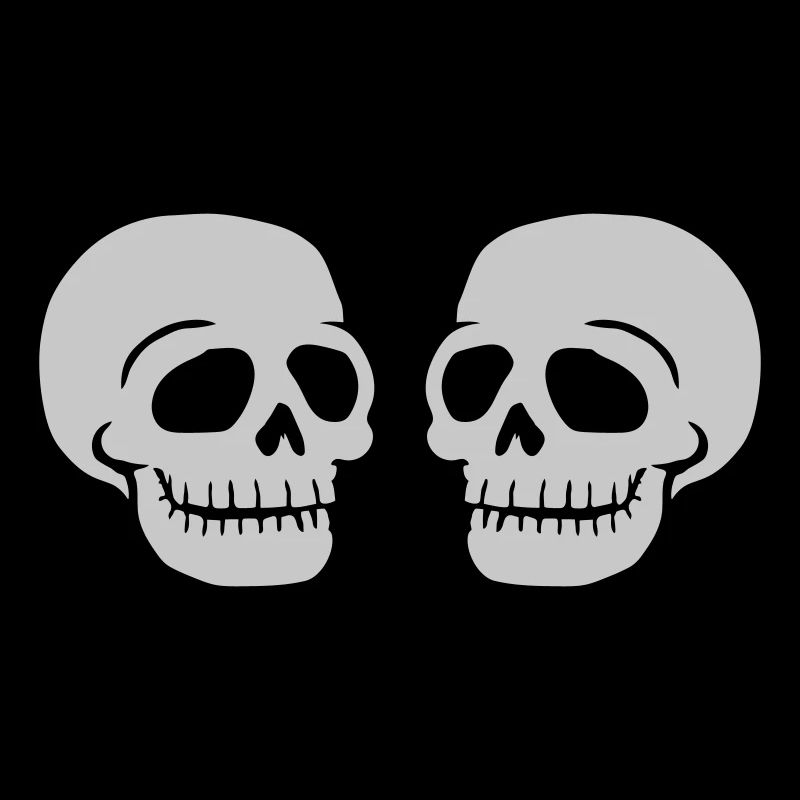 2 Freunde Schädel Totenkopf