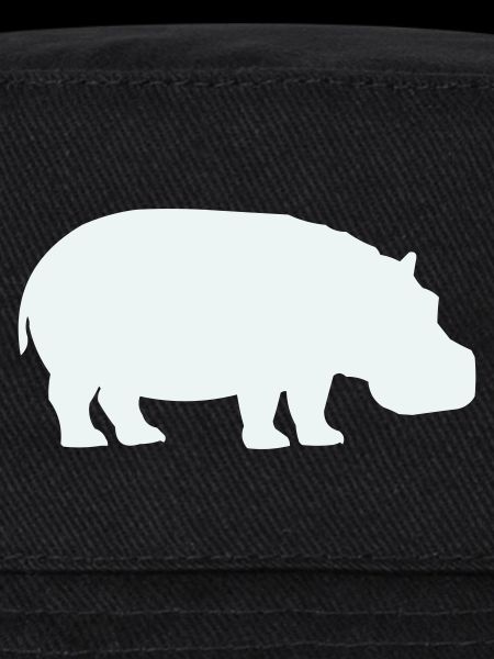 Blue Hippo Silhouette