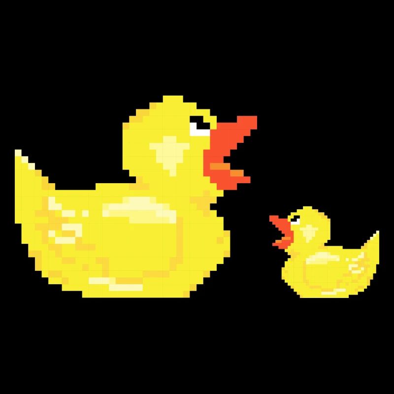 Ente Mutter mit Kind Kücken jung Geschenk Duck