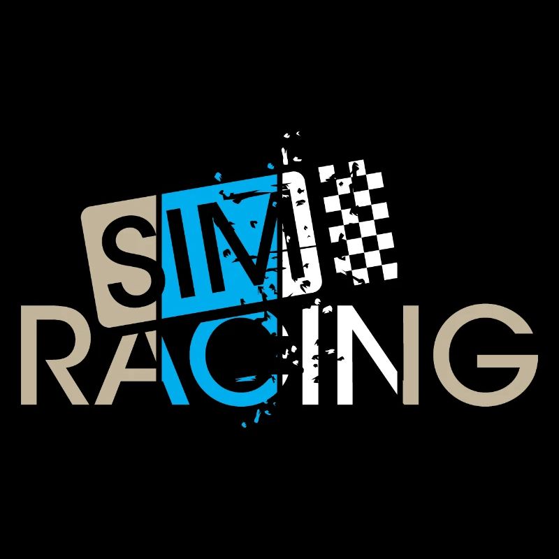 sim racing gaming checkered flag car driver gamer