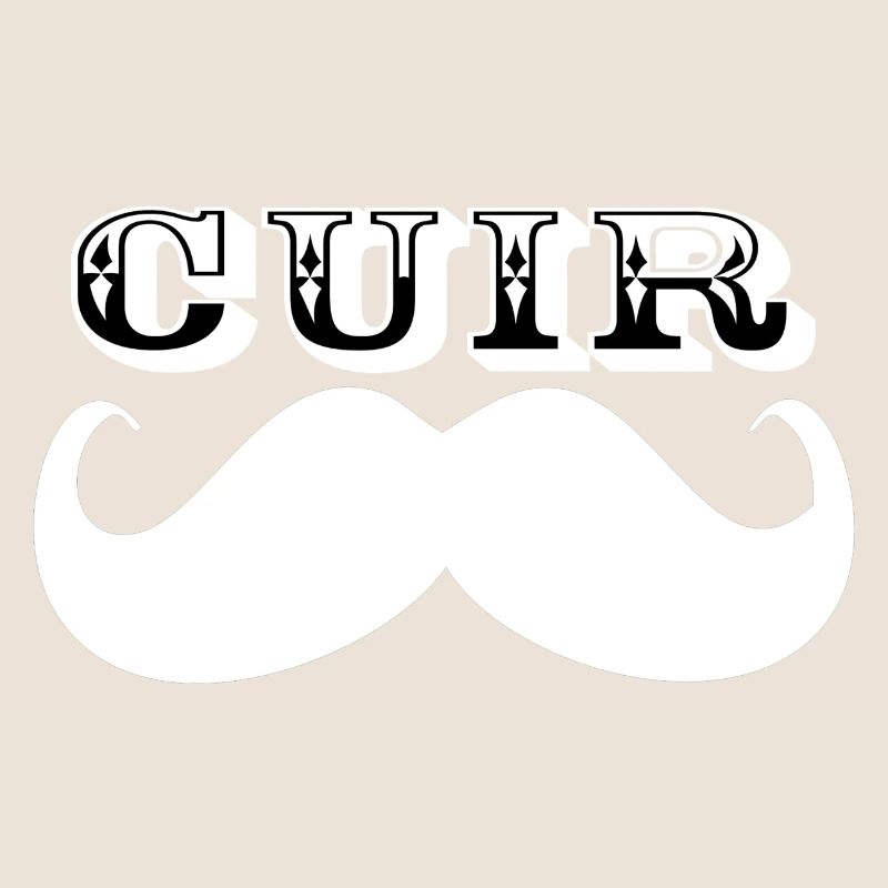 Cuir Moustache - Logo Blanc