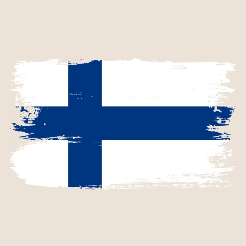 Finnish Flag Brush Stroke