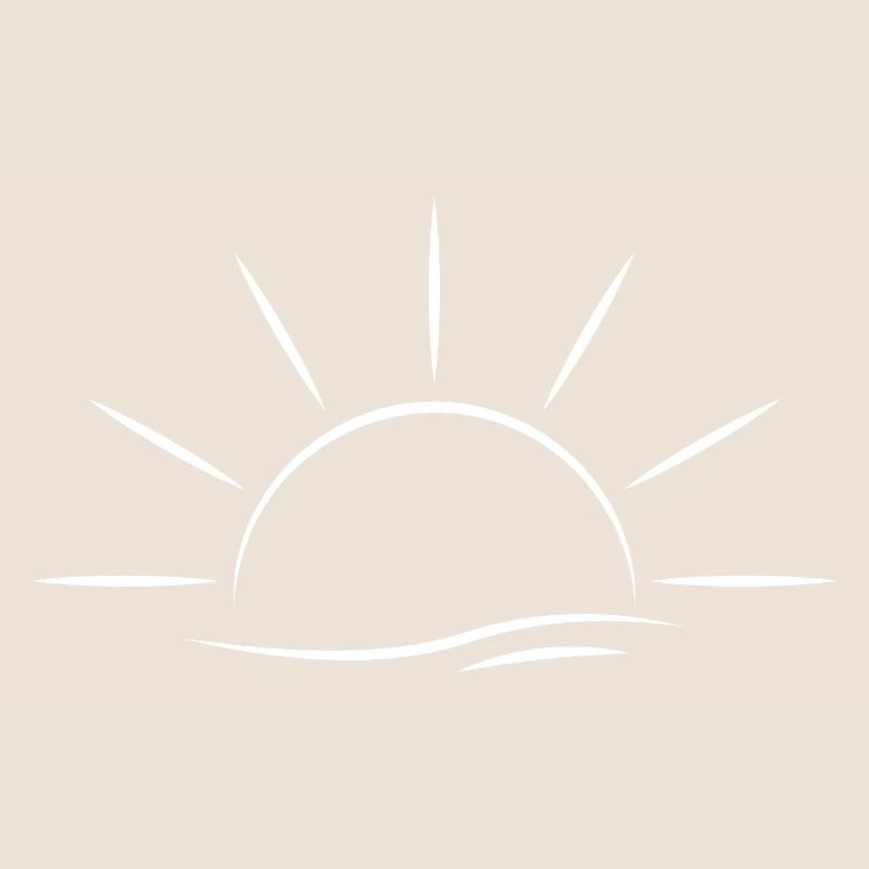 Sunrise and Waves white - Minimal Design