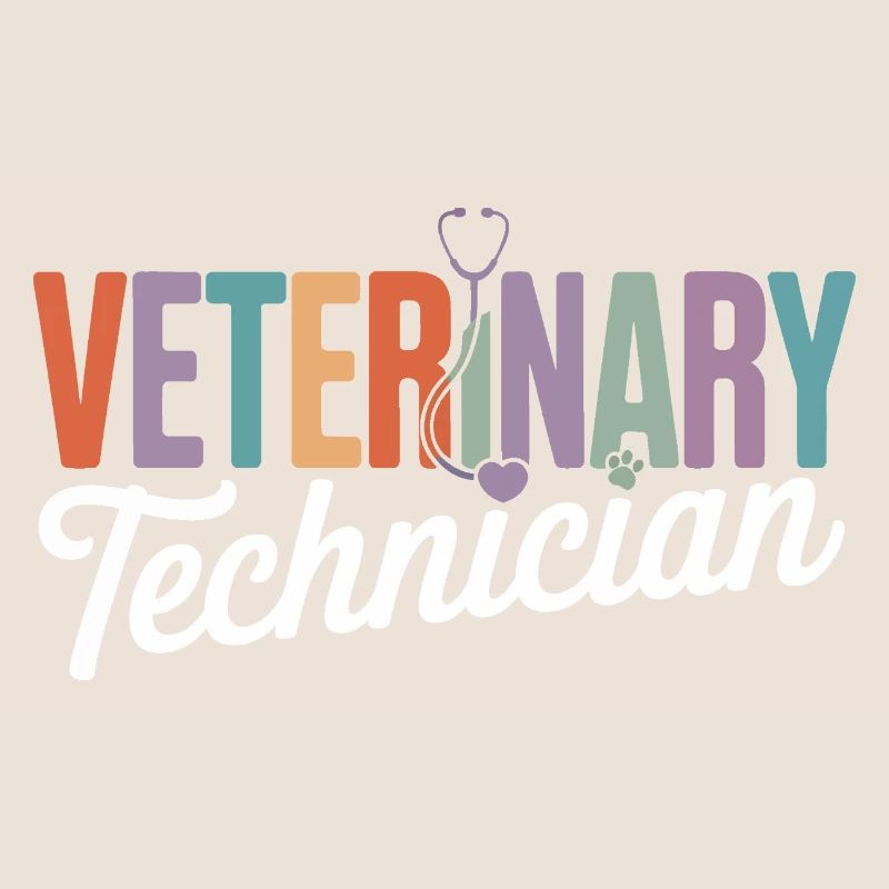 Veterinary Technician Rainbow Logo