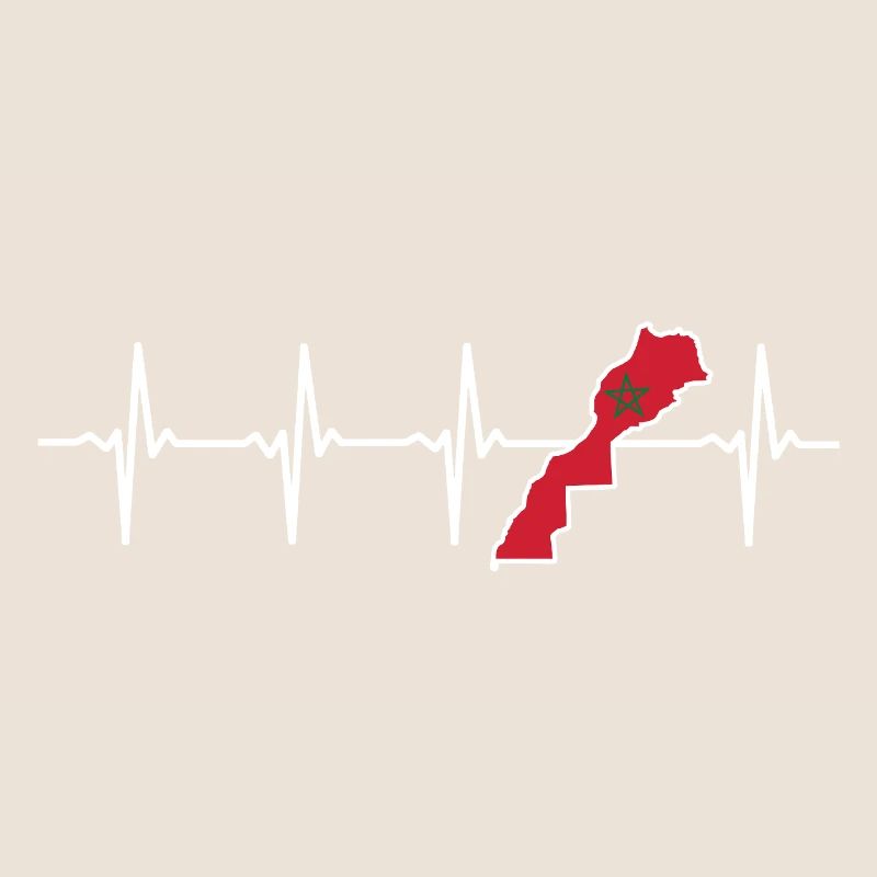 Heartbeat Morocco Map Gift for Moroccan
