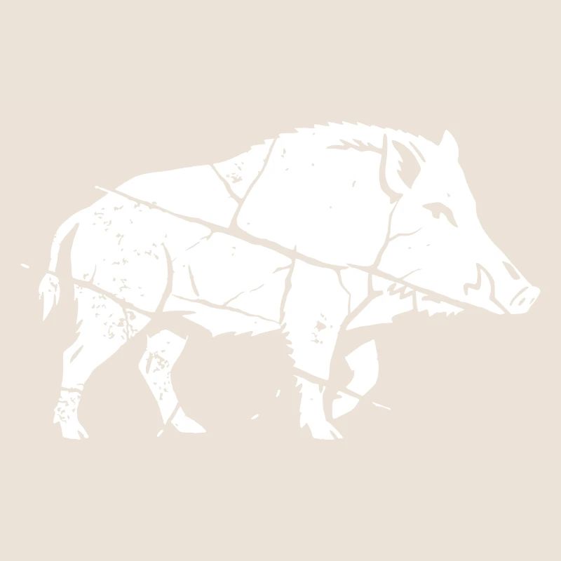 Wild Boar Mosaic Sliver Art Vector