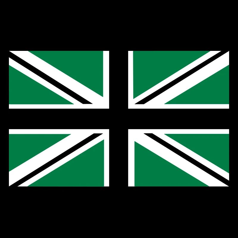 Union Jack | noir-blanc-vert | bannière | drapeau
