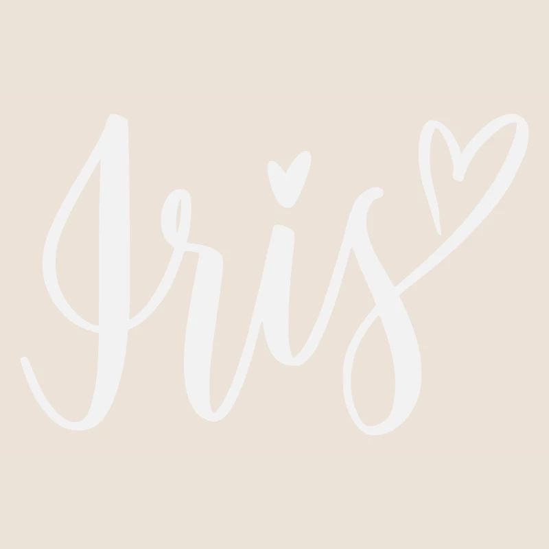 Iris Herz Schriftzug