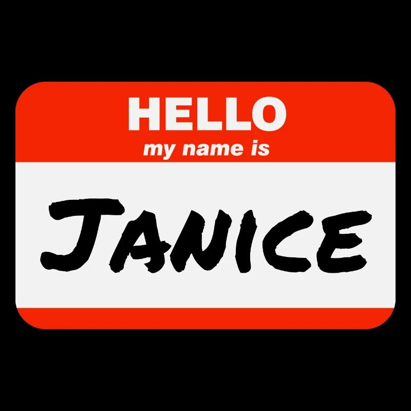 Hello My Name Is Janice Etikett Namensschild