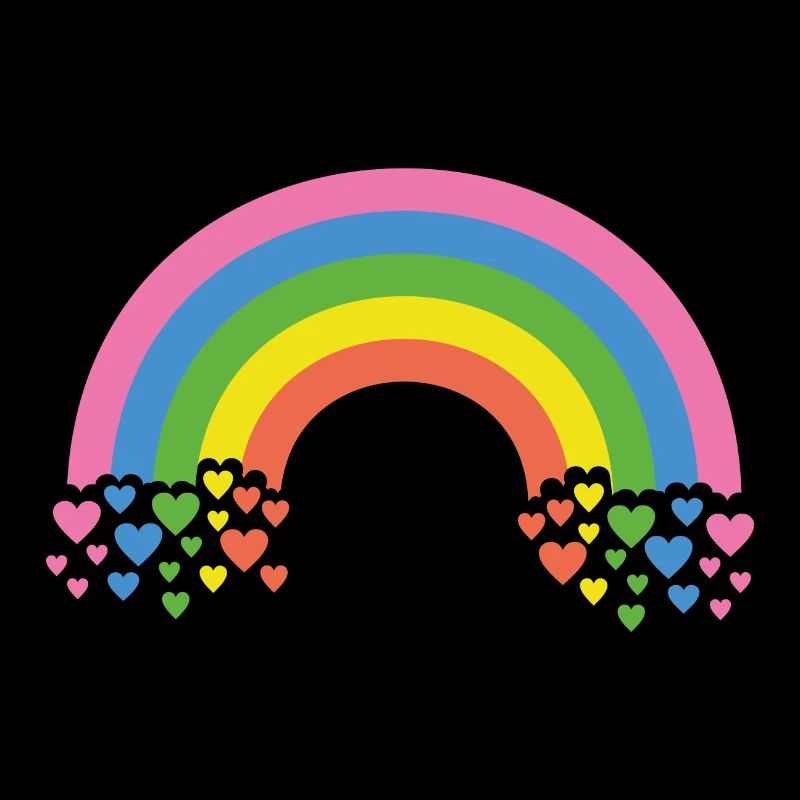Arc-en-ciel avec des cœurs