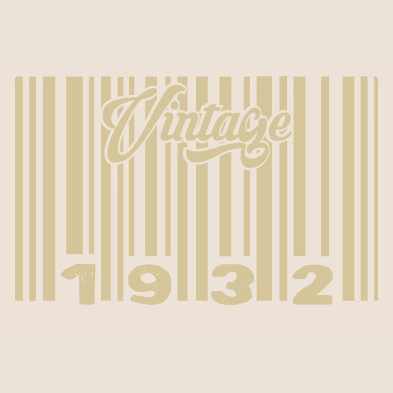 Vintage 1932 Barcode 1932: Year 2025.