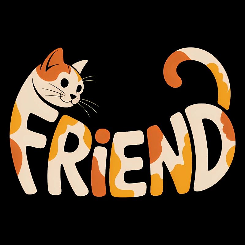 Friend Cat - Logo de chat mignon
