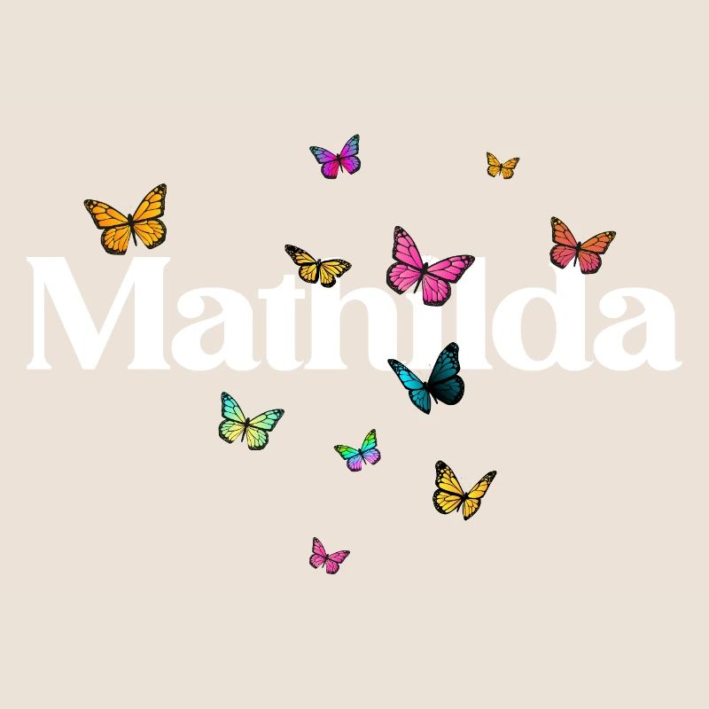 Schöner Mädchenname mit Schmetterlingen MATHILDA