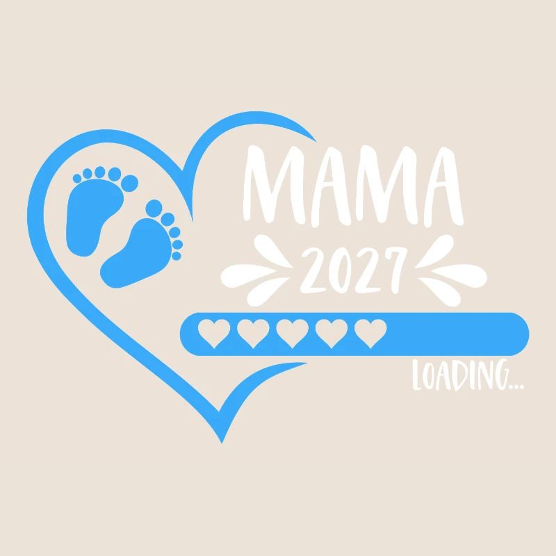 Mama 2027 loading Herz Version Junge blau