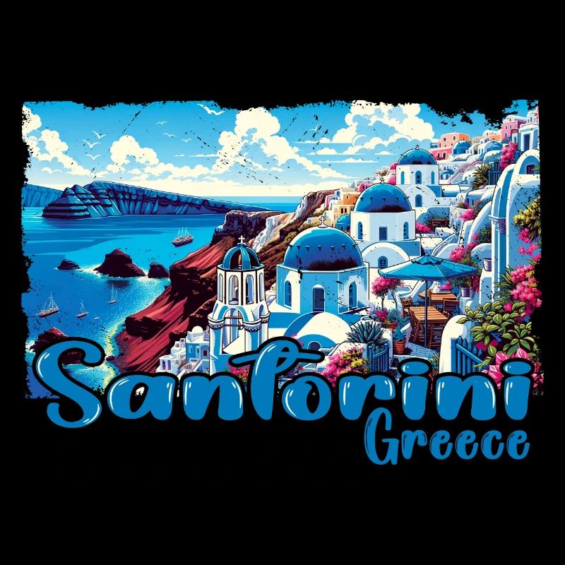 Santorin, Grèce, océan, île grecque