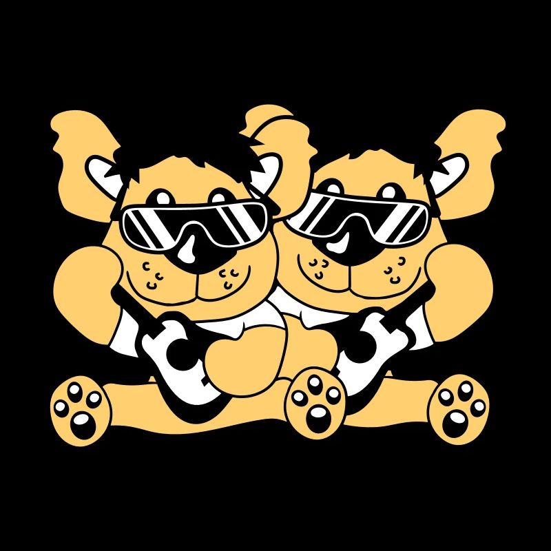 2 Guitars Teddy Bears Sweet Two Friends Band Team